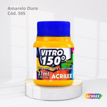 Imagem de Tinta para vidro vitro 150 base agua com 37ml cor amarelo ouro - ACRIL