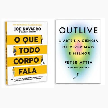 Imagem de Kit livros físico O Que Todo Corpo Fala Outlive Peter Attia, Joe Navar