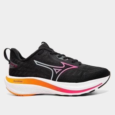 Imagem de Tênis Mizuno Base Ride Feminino, Preto, Laranja, 38