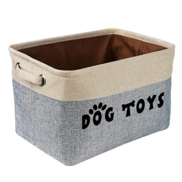 Imagem de Cesta de brinquedos para cães PET ARTIST dobrável cinza 38x28x23cm
