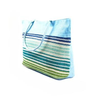 Imagem de Bolsa de Praia Feminina Grande e Estilosa e Perfeita para o Verão(WG.10-Azul Claro)