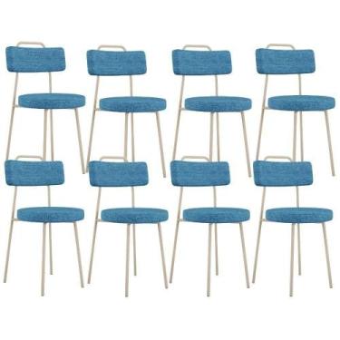 Imagem de Kit 08 Cadeiras Decorativas Estofada Sala Jantar Barcelona Arena L02 L