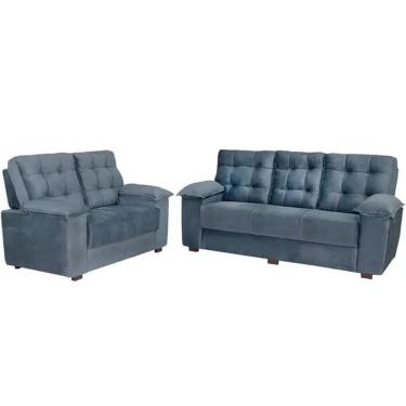 Imagem de Sofa Fixo Lisboa  2 e 3 Lugares Revestimento Veludo  Estofados Parana