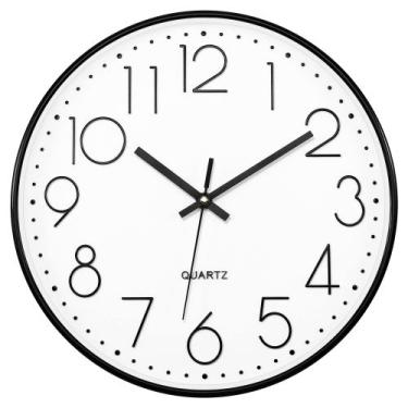 Imagem de Relógio de parede Foxtop Black 30cm Silent Non-Ticking Quartz