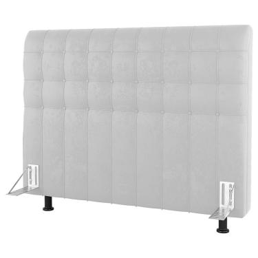 Imagem de Cabeceira Cama Box Casal Queen Size Dahlia 160cm Com Frame Sintético Branco - Desk Design