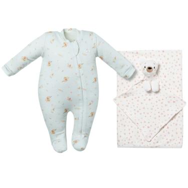 Imagem de Kit Macacão Bebê Menina + Cueiro + Naninha Lovely Day -Hug