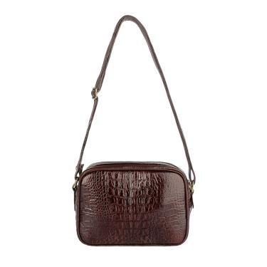 Imagem de Bolsa quadrada pequena de couro croco Diana