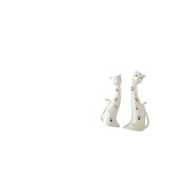 Imagem de Fenteer Festival Treasure Cat Couple Ornament Cornucópia Figurine Art Craft para Ano Novo Presente de Boas-Vindas Sala de Jantar Manto Colecionável Adorno de