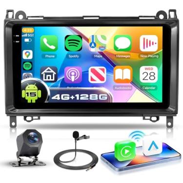 Imagem de 2G + 64G para Mercedes-Benz B200 2008-2011 com Carplay sem fio/Android Auto, tela de toque estéreo de 9 polegadas, Bluetooth, GPS, SWC + câmera de backup