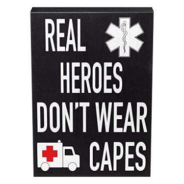 Imagem de Sinal EMT da JennyGems – Capas de Heróis Reais – Placa Paramédica, Primeiro Responsável, Enfermeira, Motorista de Ambulância, Presente para EMT, Presente EMT, Faixas de Prateleira