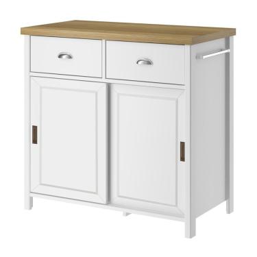 Imagem de Balcao Aparador Buffet 2 Portas 85 Cm Ba145 Branco Dtall