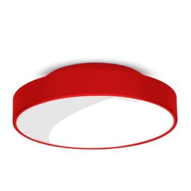 Imagem de Plafon Sobrepor 2 Lâmpadas Redondo Soquete E27 Vermelha