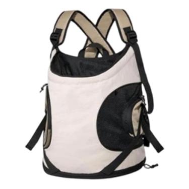 Imagem de Ｂｅｓｇａ Mochila para transporte de animais de estimação com alça de ombro ajustável, portátil, suporta até 8 kg, bolsa frontal para transporte de animais no, Creme