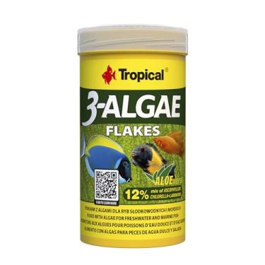 Imagem de Ração Para Peixes 3-Algae Flakes 20g Tropical