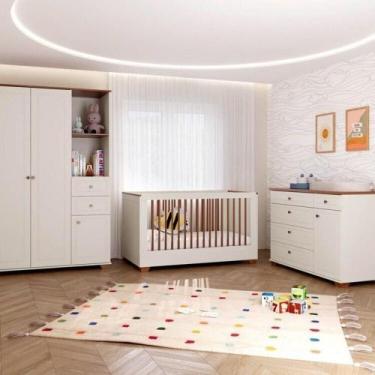 Imagem de Quarto Completo Berço Evolutivo Cômoda e Guarda Roupa Ananda Casatema 