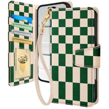 Imagem de Toycamp Capa carteira para iPhone 17 Air com alça de pulso - Capa de telefone flip de couro com bloqueio RFID 4 porta-cartões para Apple para iPhone 17 Air Funda estética fofa para mulheres senhoras