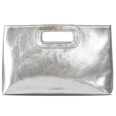 Imagem de Crbeqabe Bolsas de mão femininas formais para noite bolsa de mão de couro PU moda bolsa para formatura, coquetel, casamento com corrente, Prata, One Size