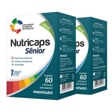 Imagem de Kit 02 Nutricaps Sênior Polivitaminico Maxinutri 60 Capsulas