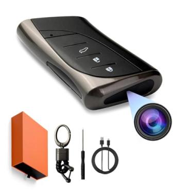 Imagem de DAMOACAM QHD 2560 x 1440P Chave de carro 2K câmera escondida espião chaveiro chaveiro lente oculta sem luz vermelha grande angular babá câmera de vigilância de segurança USB tipo C