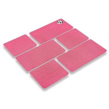 Imagem de Almofada de tração 3 peças/6 peças super forte adesivo 3M aderência máxima para todas as pranchas de surfe: Shortboard, Fish, Longboard, SUP, Skimboard - Stomp ou Deck Pad (rosa)
