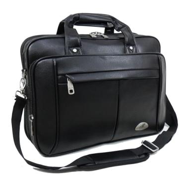 Imagem de Pasta Bolsa Maleta Transversal Tiracolo Social Executiva Notebook Documentos Masculina (Preto)