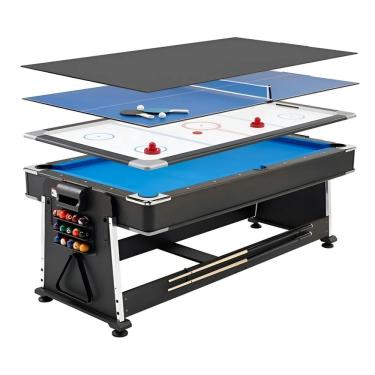 Imagem de Mesa Multijogos 4 Em 1 Winmax Ping Pong Bilhar Air Hockey Completa Com Acessórios