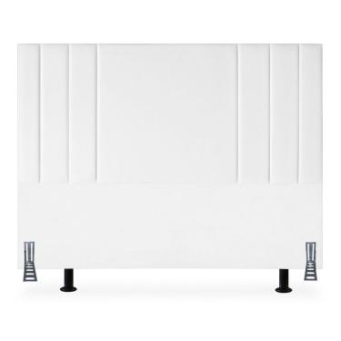 Imagem de Cabeceira Cama Box Queen 160cm Estofada Moderna Corino Frame Cor:branco