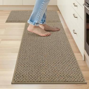 Imagem de COSY HOMEER - Tapetes e tapetes de cozinha, 2 peças, tapetes de cozinha antiderrapantes, laváveis e resistentes a manchas, conjuntos de tapetes absorventes de cozinha 51 x 81 cm + 51 x 122 cm