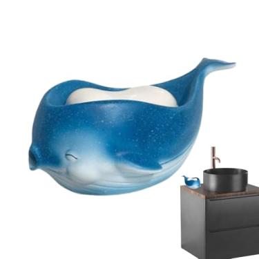 Imagem de Porta-com,Organizador de Banheiro em Forma de Baleia em Resina com Escorrimento,Suporte para de Banheira | Para Chuveiro, Cozinha, Casa, Comercial, Hotel, RV e