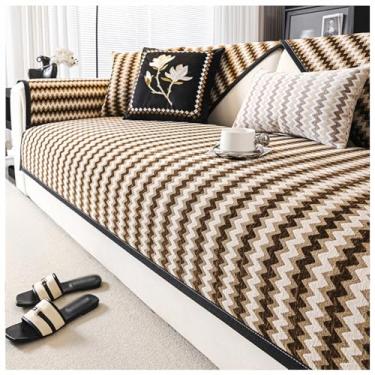 Imagem de SPXMQSS Capas de sofá para sofá seccional, capa de sofá em forma de L, capa de sofá supermacia de canto 1/2/3/4 lugares, capa de almofada de chenille universal antiderrapante C 70 x 150 cm