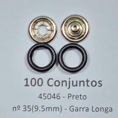 Imagem de Botões de Pressão Nº 35 Tic-Tac Colorido Latão Variadas Preto 9,5mm 50