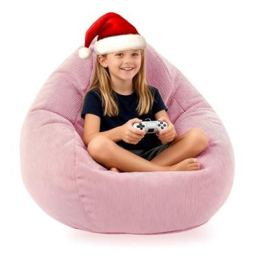 Imagem de LPMOERA Puff Cadeira de espuma viscoelástica para crianças/adolescentes com enchimento redondo para crianças e adolescentes poltrona para sala de estar, quarto, faculdade, dormitório, cadeira de