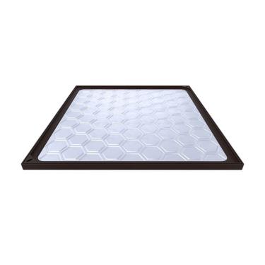 Imagem de Tampão Simples Com Rebaixo Passagem Inspeção Marrom 80x80cm