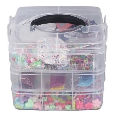 Imagem de Kit de fabricação de pulseiras de miçangas 3600 miçangas 12 cores vários formatos DIY kit de confecção de joias com caixa de armazenamento para crianças adolescentes adultos