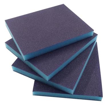 Imagem de Hordion 8 peças de esponja de lixa de 150 grãos, almofadas de lixa de espuma macia, blocos de lixamento secos e úmidos, lixas laváveis e reutilizáveis para móveis de madeira, metal, drywall