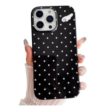 Imagem de Weonmov Capa para iPhone 12 Pro Max e iPhone 13 Pro Max, linda estampa de asas de anjo, capa rígida de proteção à prova de choque para mulheres meninas homens 6,7 polegadas - preta