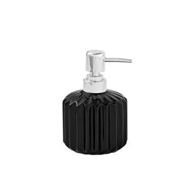 Imagem de Dispensador de sabão Dispensador de sabonete líquido de cerâmica para banheiro, com bomba dosadora, ideal para loções, sabonetes líquidos e xampu.(Preto)