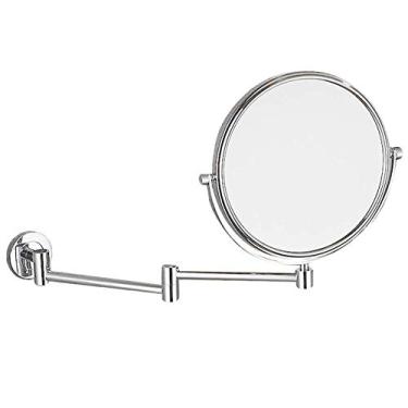 Imagem de LMJYU Espelho de maquiagem, espelho de banheiro com ampliação 3X redondo dobrável extensível espelho cosmético