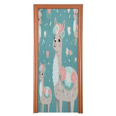 Imagem de Wassud Capa para porta de Halloween 99 x 199 cm, decoração de alpaca grande, faixa elástica para porta interna externa para varanda e porta da frente