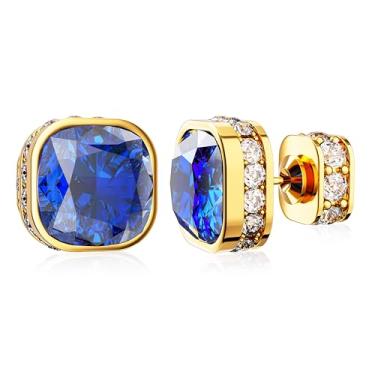 Imagem de Brincos quadrados de aço inoxidável de zircônia cúbica - joias de decoração feminina de design exclusivo - com acessórios modernos criativos presentes femininos de luxo, Large, Aço inoxidável, Sem