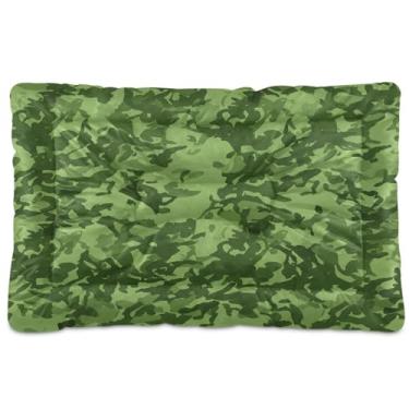 Imagem de Wassud Cama de cachorro com padrão de camuflagem para cães pequenos, lavável, impermeável, para viagem, tapete portátil para gatos com fundo antiderrapante para ambientes internos e para dormir 45 x
