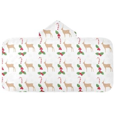 Imagem de Burbuja Toalha de banho com capuz de laço rosa para crianças, toalha de praia de pelúcia macia absorvente para chá de meninas e meninos 3-10 anos, 61 x 127 cm