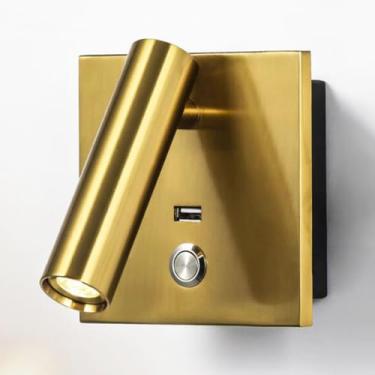 Imagem de Luminária de parede vintage LED para interiores, recarregável, sem fio, com controle remoto, dimerizável, giratória, sem necessidade de conexão à energia, alimentada por bateria e recarregáv