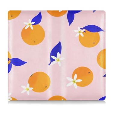 Imagem de Burbuja Suporte de registro e seguro de carro, caixa de luvas de couro laranja em rosa, organizador de documentos, carteira e acessórios