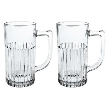 Imagem de Caneca de chopp de vidro transparente, resistente. (2 unidades, 350ml)