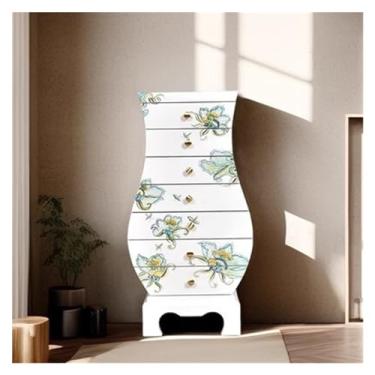 Imagem de Cômodas Cômoda com 7 gavetas, cômoda de madeira para armário, moderna para quarto, organização e armazenamento escritório, móveis(Branco)