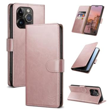 Imagem de SUANPOT Capa carteira compatível com iPhone 14 Pro Max de 6,7 polegadas com suporte de cartão de crédito com bloqueio RFID, capa protetora de couro PU flip book masculina e feminina para Apple 14 Pro