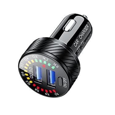 Imagem de Carregador de carro com duas portas USB QC3.0 CC 5V/3A, 9V/2A, 12V/1,5A carregador de alimentação LED adaptador tomada