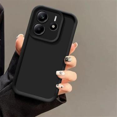 Imagem de Capa protetora fosca para lente da câmera, compatível com Xiaomi Redmi Note 14 4G e Redmi Note 14 5G (Note 14 4G), em silicone, na cor preta. Também compatível com Redmi Note 14 Pro 5G.