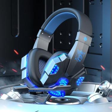 Imagem de Fone de ouvido estéreo para jogos PS4 PC Xbox One PS5 Controlador, Cancelamento de ruído com microfone, luz LED, som surround 7.1, protetores de ouvido de memória suave para Nintendo Xbox Series X|